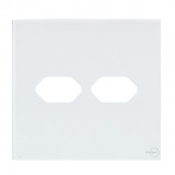 Placa p/ 2 Tomadas 4x4 - Novara Glass Branco